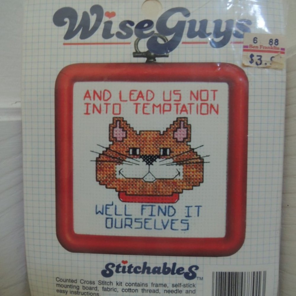 Wise Guys Stitchables Cross Stitch Kit #7701 "And Lead Us Not Into Temptation"